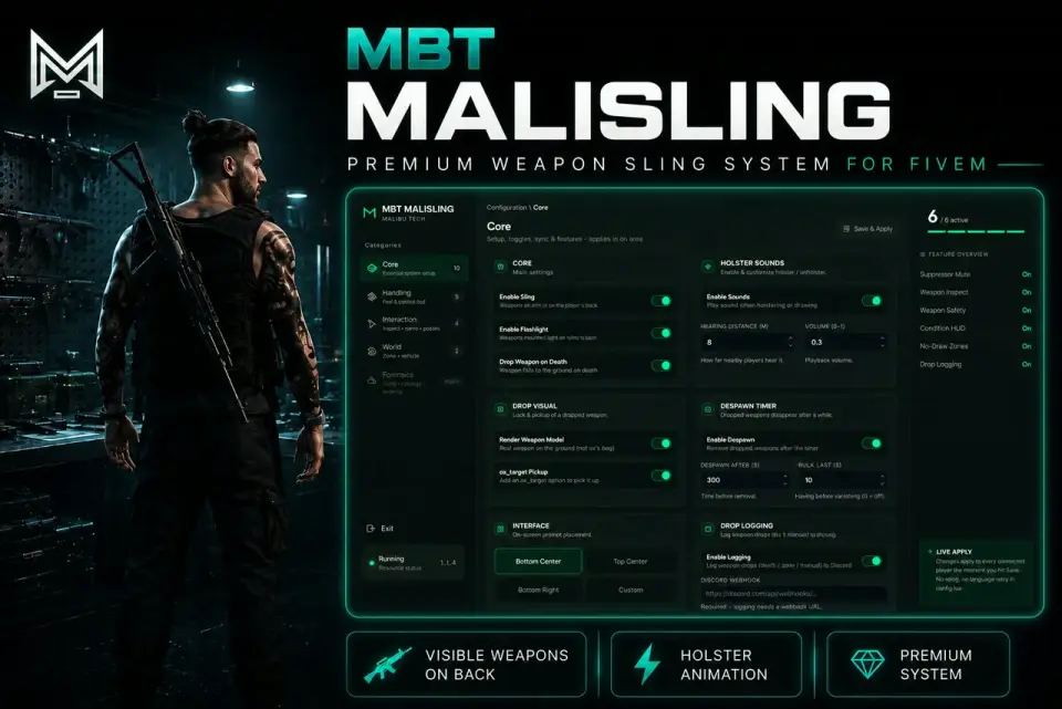MBT Malisling v2 (Weapon on back, Jamming, Serials, Live dashboard)