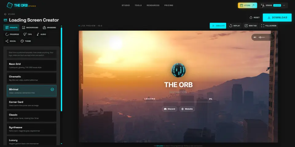 Loading Screen Creator | Build it in your browser, export a ready FiveM resource