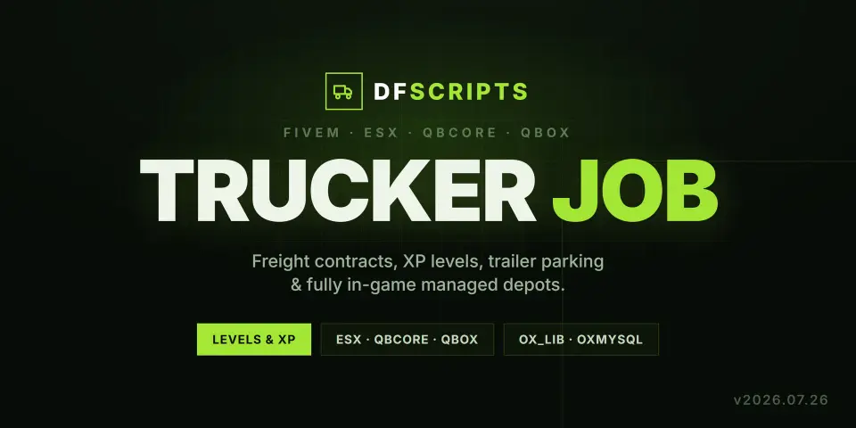 [FREE] DF Trucker Freight Hauling Job with Levels & Leaderboards (ESX/QB/QBox/Standalone)