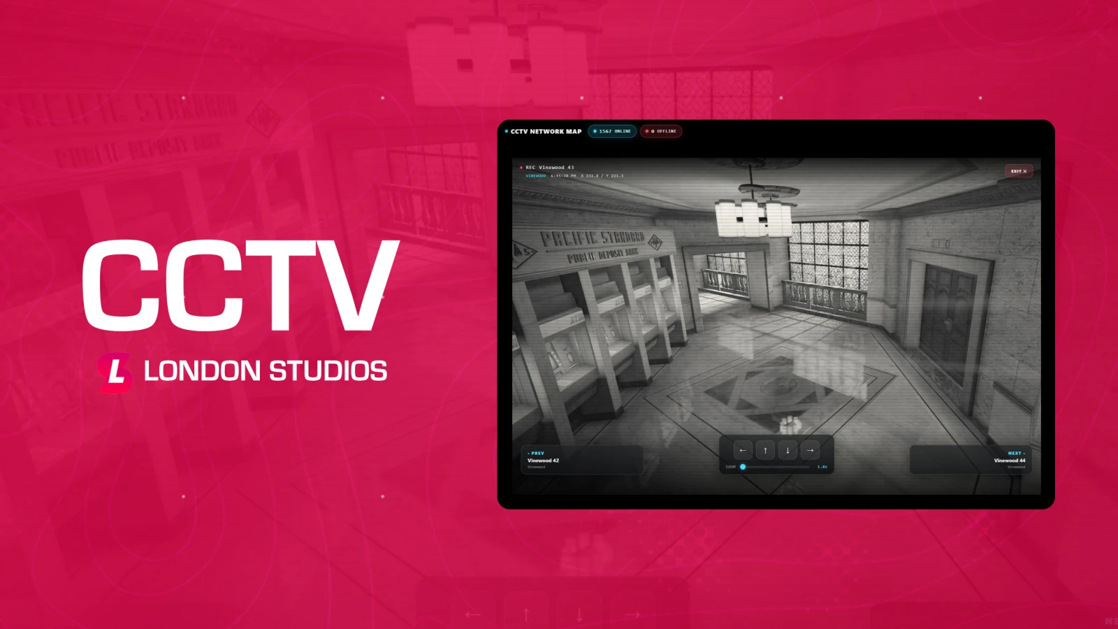 CCTV-Monitor Remote Cameras-Control Panel