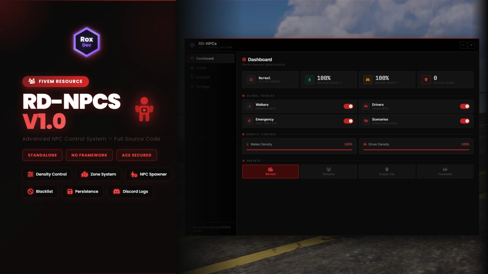 RD NPCs V1.0-Advanced NPC Control System | Density | Zones | Spawner | Blacklist | Discord Logs