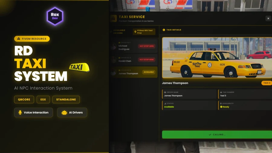 RD Taxi V1.0-Advanced AI NPC Taxi Service System