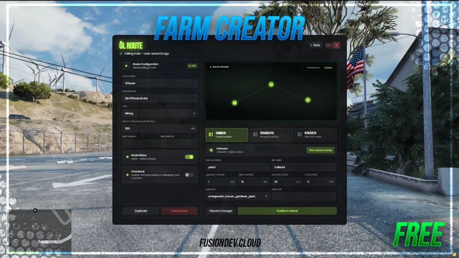 Free Farming Route Creator-Fusion Farmcreator