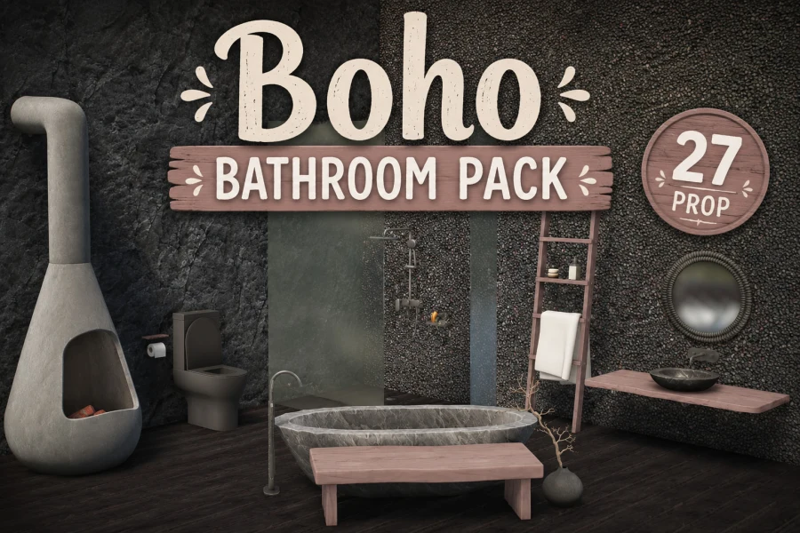 Boho Bathroom Prop Pack The Texture!