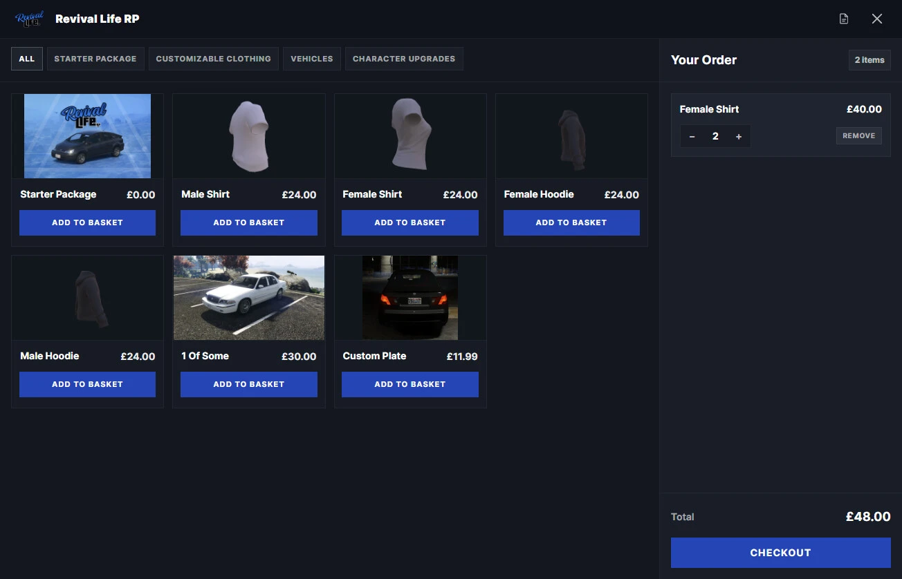 Ingame Tebex Store