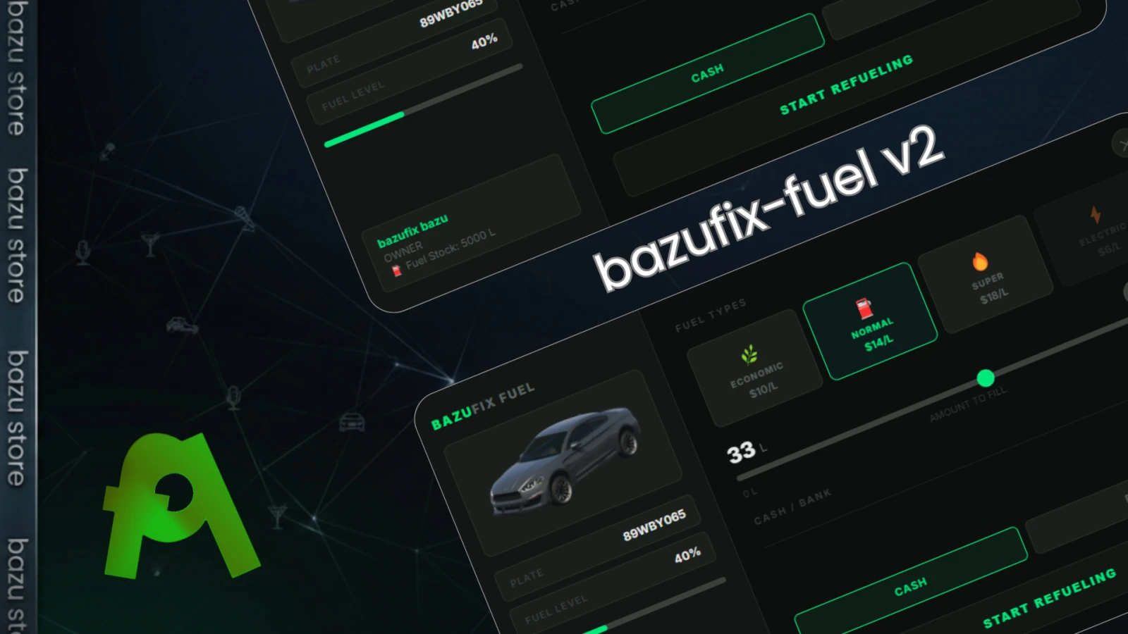 BazuFix Fuel V2 | Fivem Fuel Script | QB / Qbox / ESX