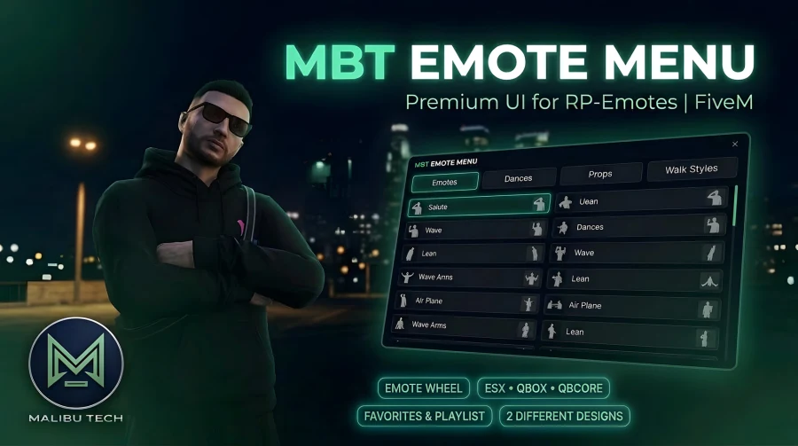 MBT Emote Menu-Premium NUI for rpemotes-reborn