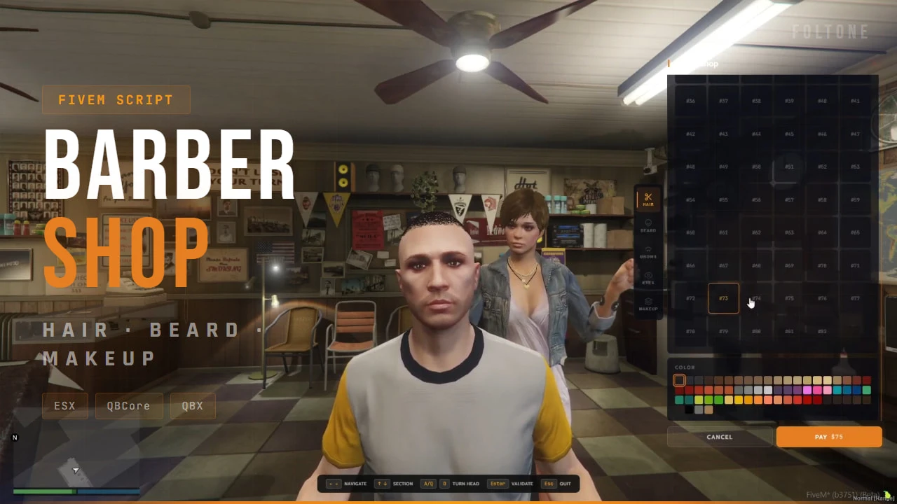 FREE Barbershop NUI | ESX / QBCore / QBOX / STANDALONE