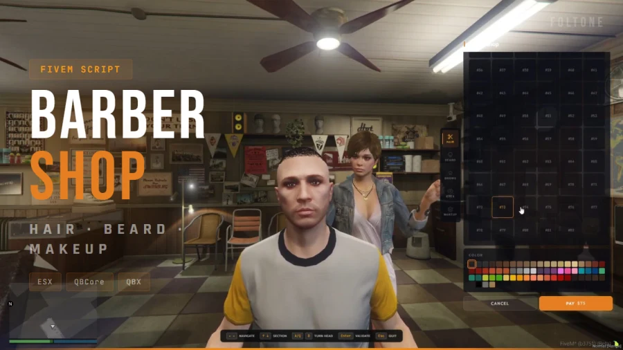 FREE Barbershop NUI | ESX / QBCore / QBOX / STANDALONE