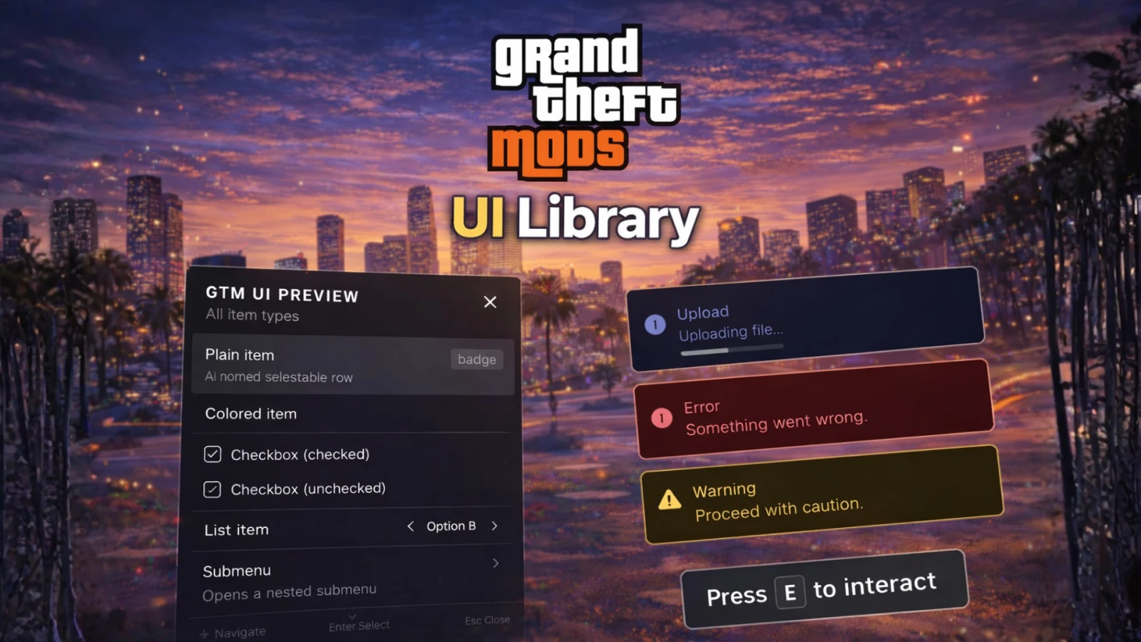 GTM UI-Menus, Notifications & more | Choose modern NUI or Native Design