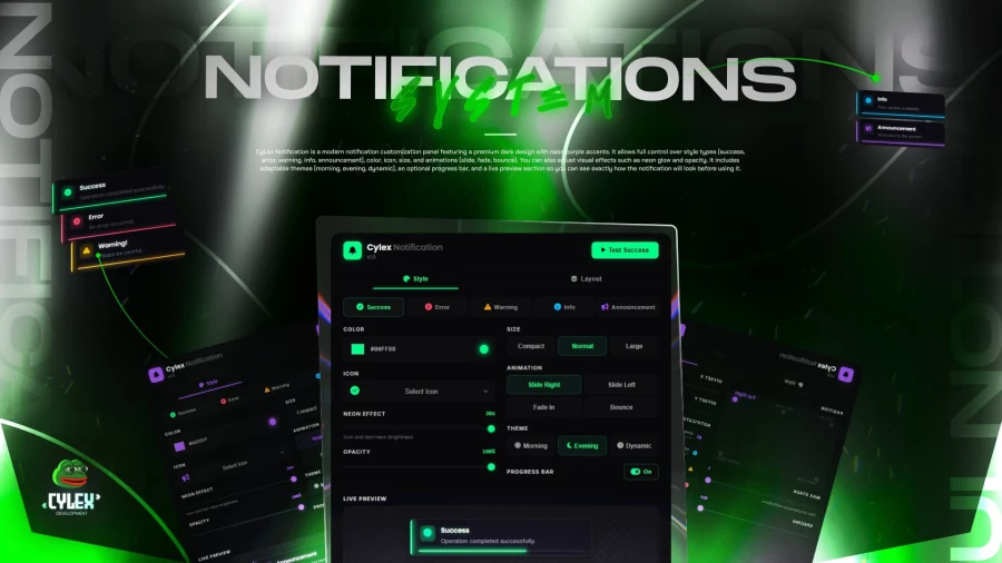 Cylex Notification System | Modern UI-Animations