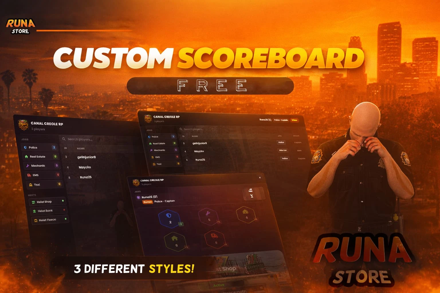 Scoreboard with 4 styles