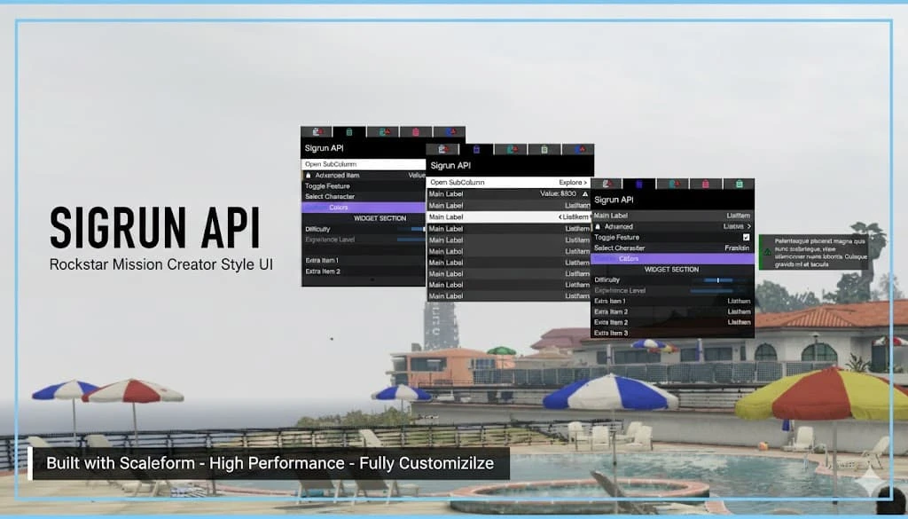 Sigrun-The Mission Creator Style Menu (Scaleform)