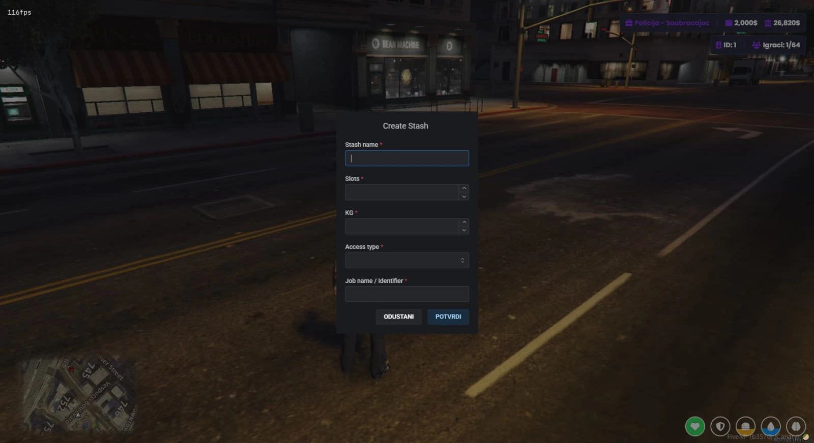 Stash Creator Ingame