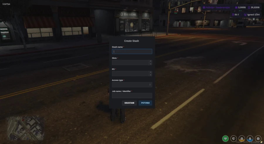 Stash Creator Ingame