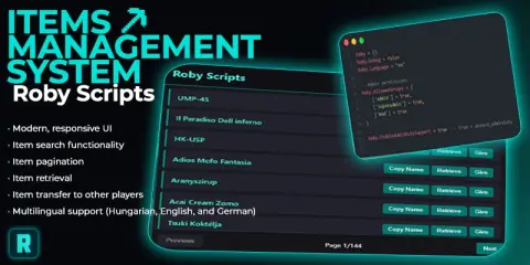 Roby Items-Modern Item Management UI for FiveM