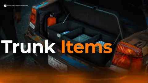 Trunk Items | Take & Place objects from trunk | Integrate with spikes, tape, megaphone, shield