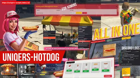 FREE Most Advanced and Detailed All In One Hot Dog script uniqers-hotdog #fivem #fivemscript