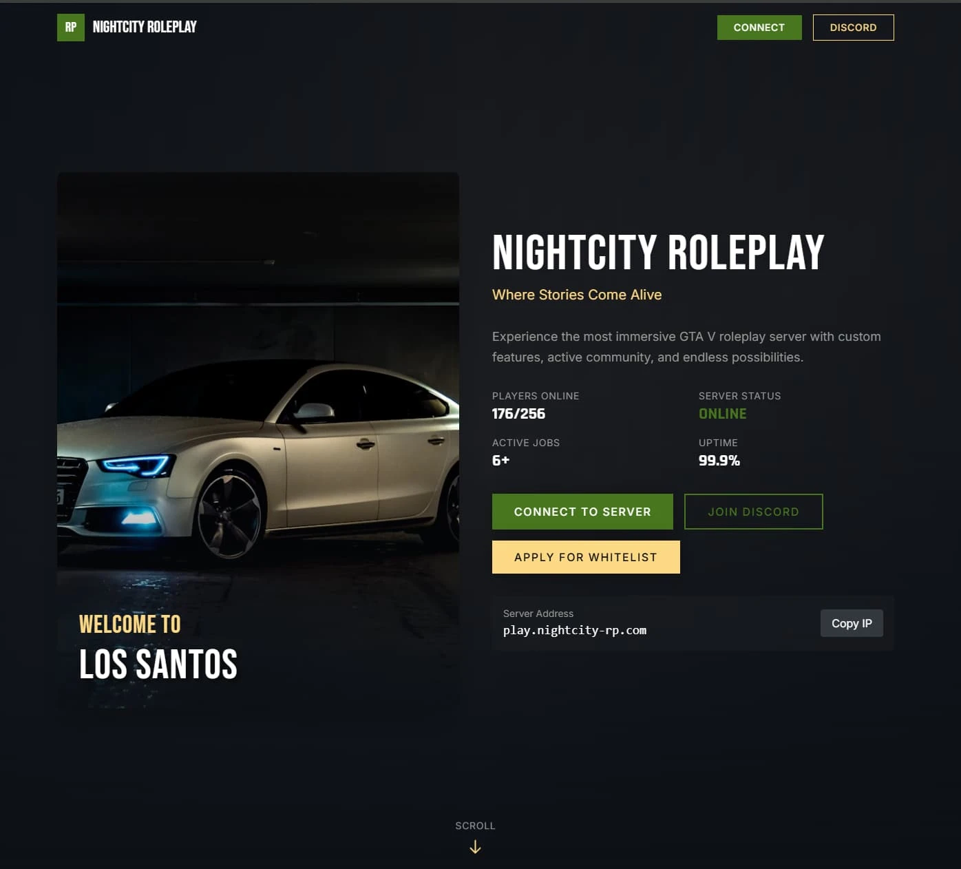 Modern & Clean FiveM Website Template