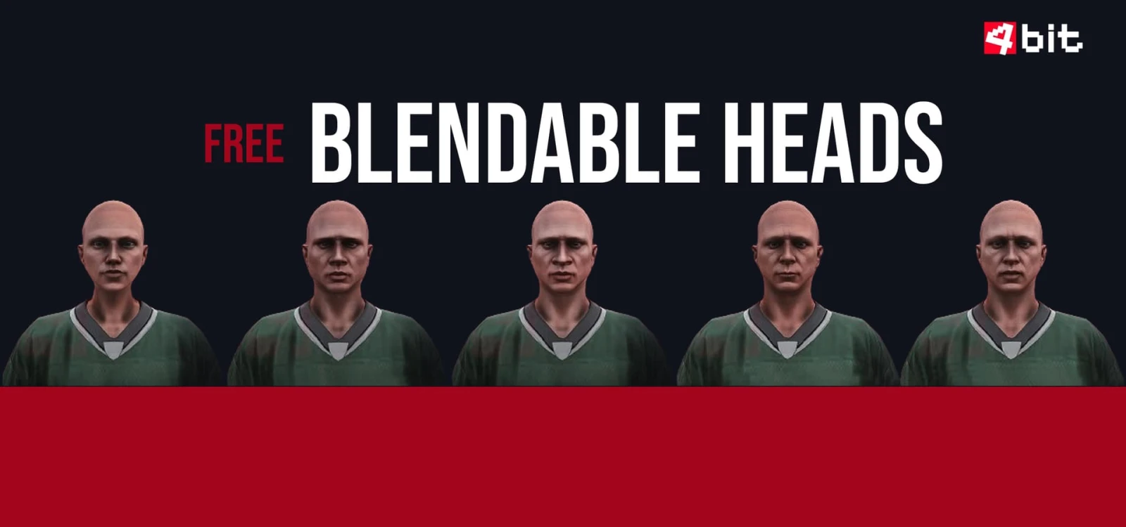 4bit Add-On Heads Pack (5 Freemode Ped Blendable Faces)