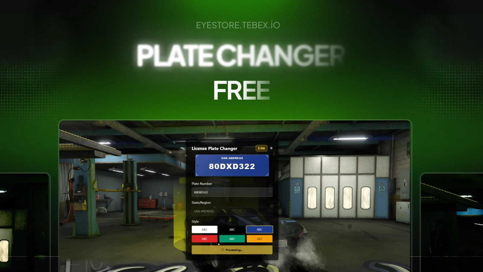 ESX/QBCore Plate Changer Script for FiveM | Custom License Plate System