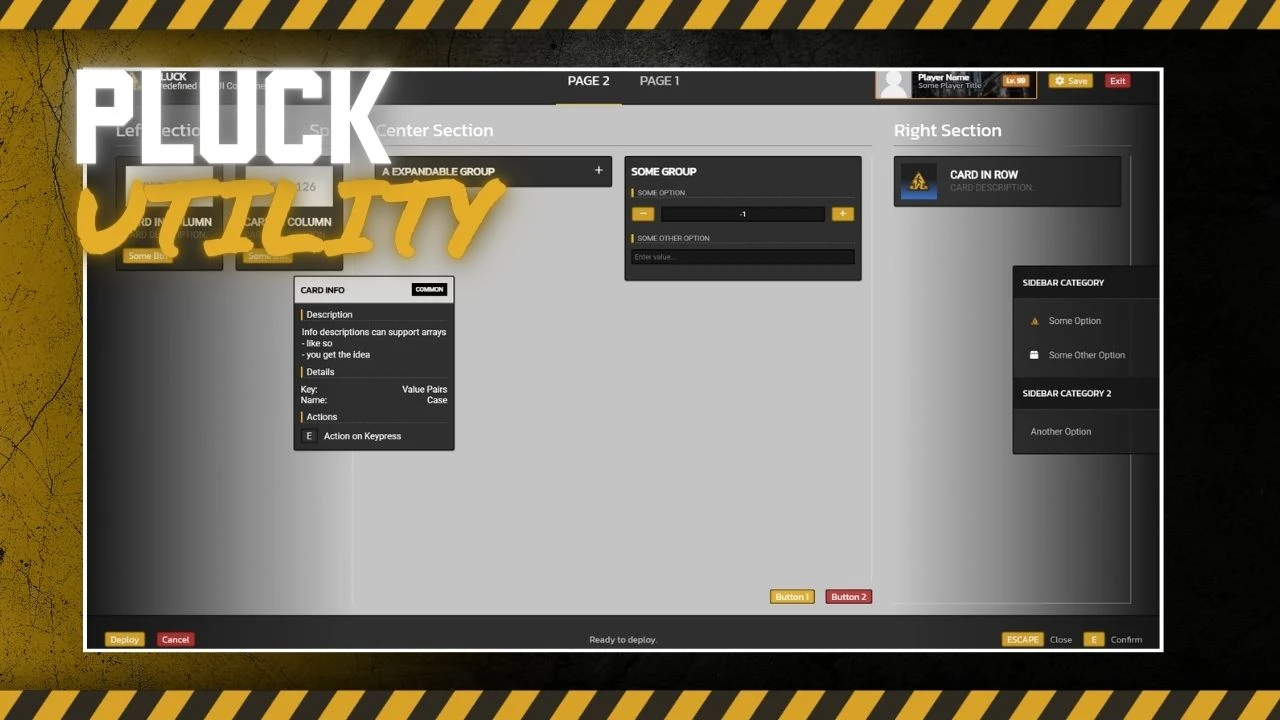 PLUCK-Predefined LUA UI Component Kit