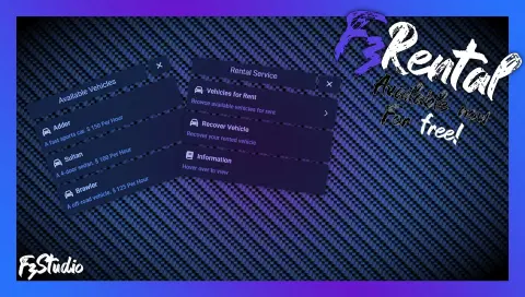 FREE ║QBX ║ FzRental ║ FiveM Script ║ Rental Service ║