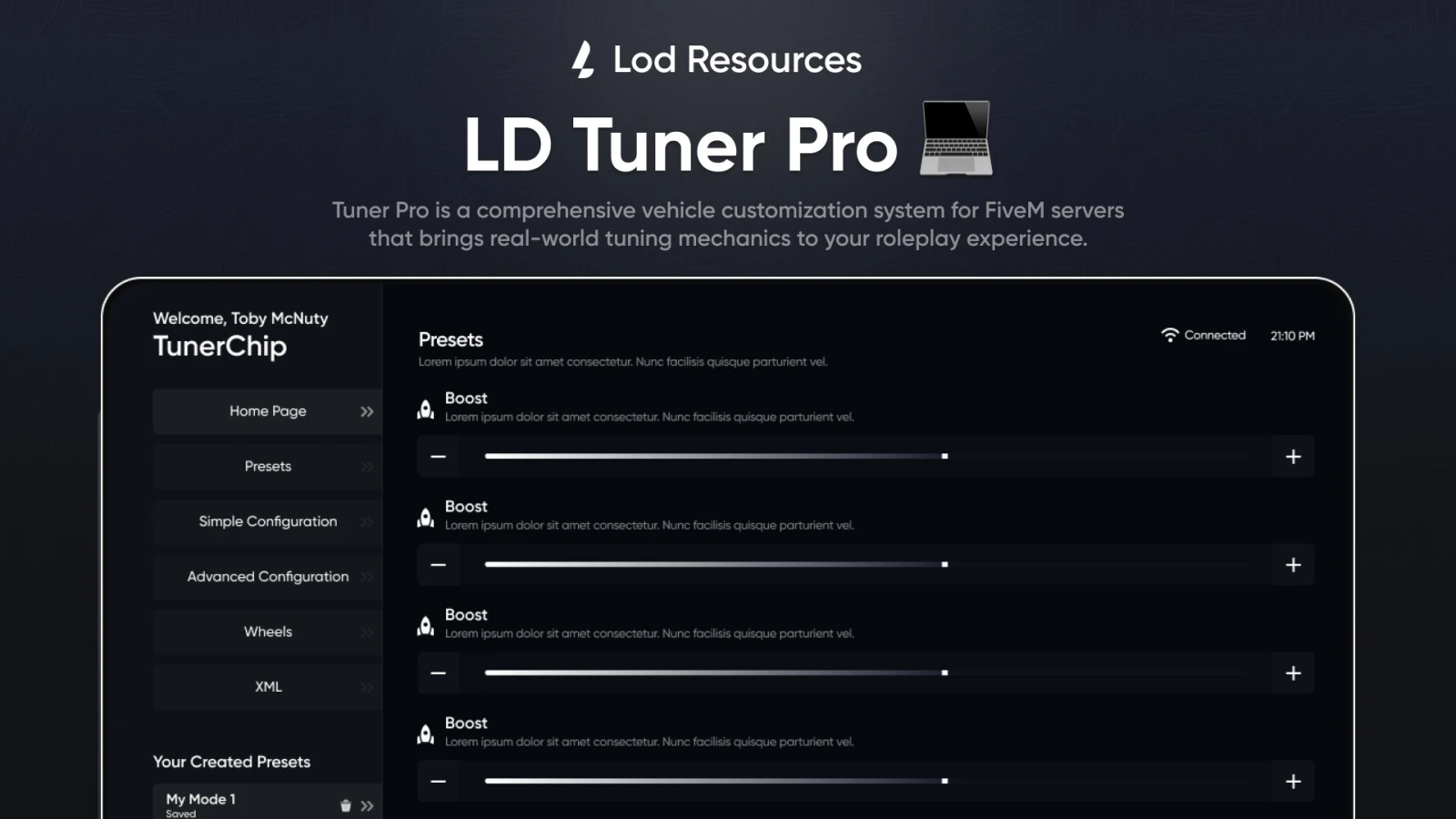 LD Tuner Pro | Handling, Modes, Performance Testing Tool