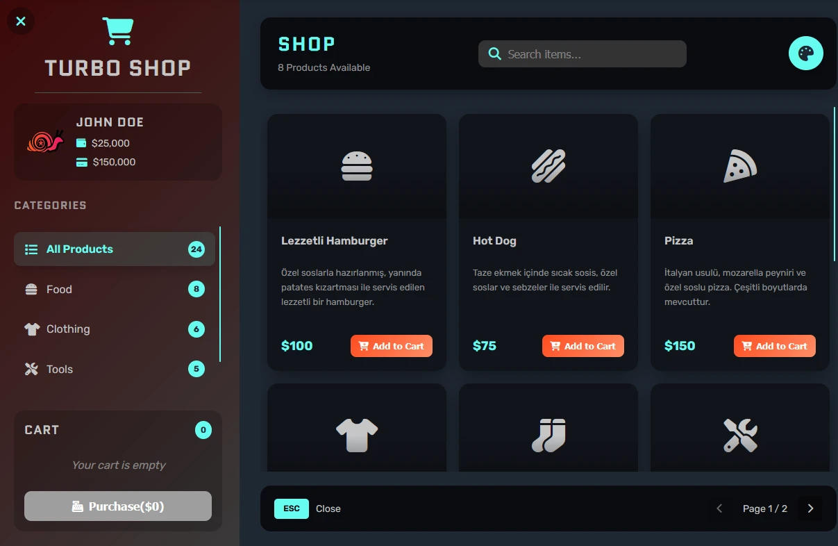 Turbo Shop | Standalone Shop System by TurboScripts