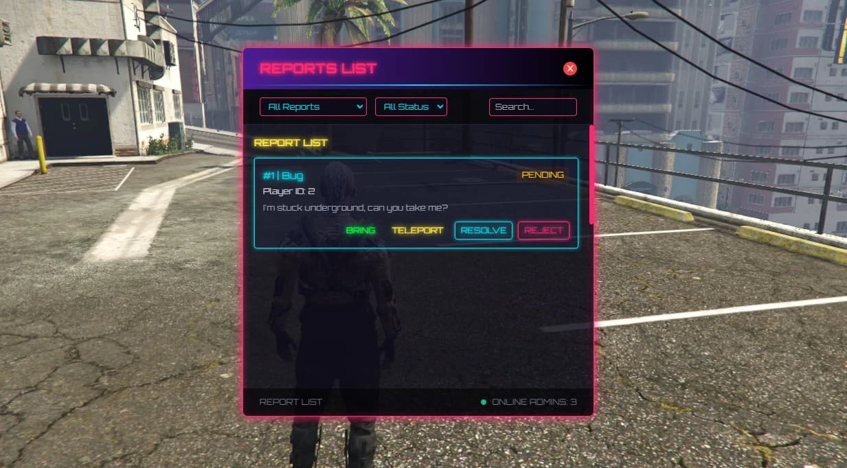 Cyberpunk Themed Report System