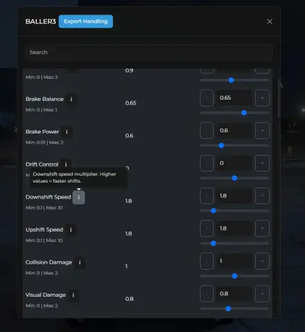 Free FiveM Vehicle Handling Editor