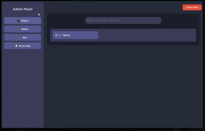 Admin panel